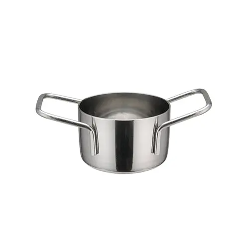 Winco Dcwe-104S 4.25" X 2.375" Stainless Steel Mini Casserole Dish With Dual Handles 1