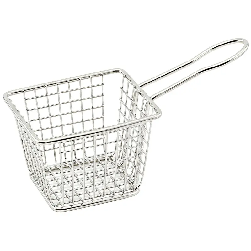 Winco Fbm-433T Rectangular Mini Serving Basket – 4" × 3" × 3" Stainless Steel 1