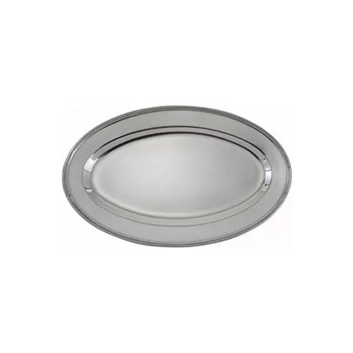 Winco Opl-14 14-Inch Oval Stainless Steel Serving Platter 1