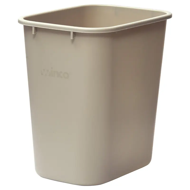 Winco Pwr-28Be 28-Quart Beige Waste Basket For Commercial Use 1
