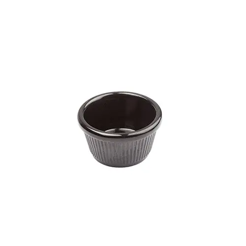 Winco Rfm-1K 1.5 Oz Fluted Black Melamine Ramekin – Tiny Textured Cup For Signature Finishing Touches 1