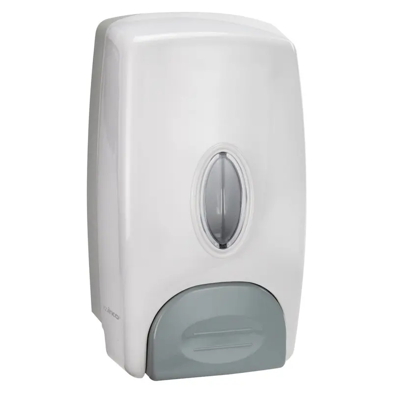 Winco Sd-100 Manual Soap Dispenser – 1-Liter White Refillable Unit 1