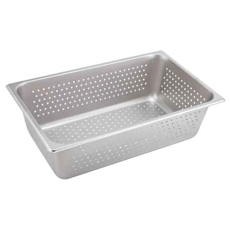 Winco Spfp6 Full-Size Perforated Steam Pan – 25-Gauge Stainless Steel, 6-Inch Depth For Efficient Steaming 1