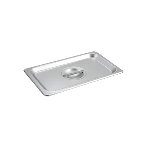 Winco Spscq Stainless Steel 1/4 Size Solid Steam Table Pan Cover 1