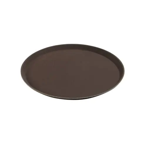 Winco Tfg-16N 16-Inch Round Brown Non-Slip Serving Tray 1