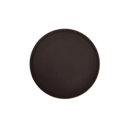 Winco Trh-11 Round Brown Rubber-Lined Plastic Tray – 11" Diameter 1