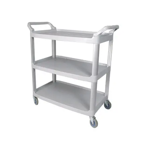 Winco Uc-2415G Heavy-Duty 3-Shelf Grey Plastic Utility Cart (16" X 32") 1