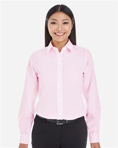 Women'S Devon & Jones Crown Collection Striped Dress Shirt – Woven Business Casual 1