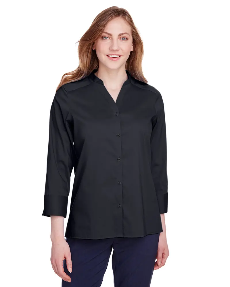 Women'S Stretch Broadcloth 3/4-Sleeve Blouse – Devon & Jones Dg560W 1